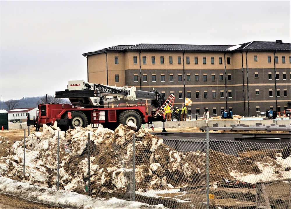 Steel framing underway on $28 million-plus transient training barracks project at Fort McCoy