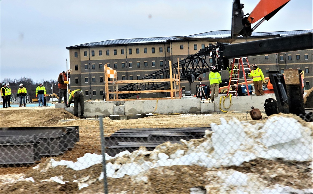 Steel framing underway on $28 million-plus transient training barracks project at Fort McCoy