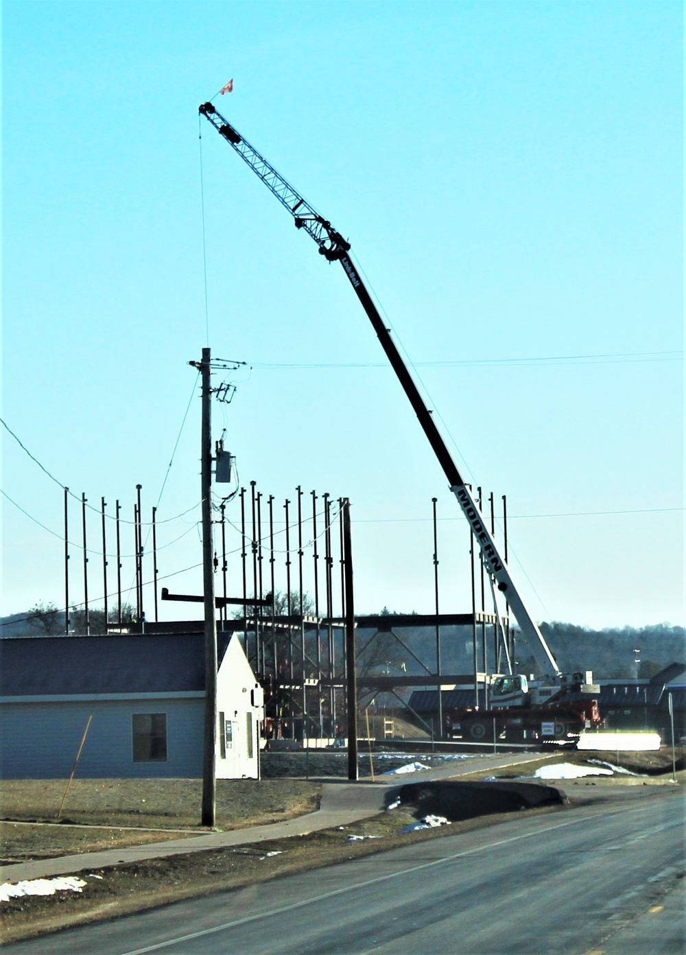 Steel framing underway on $28 million-plus transient training barracks project at Fort McCoy