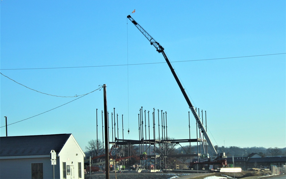 Steel framing underway on $28 million-plus transient training barracks project at Fort McCoy