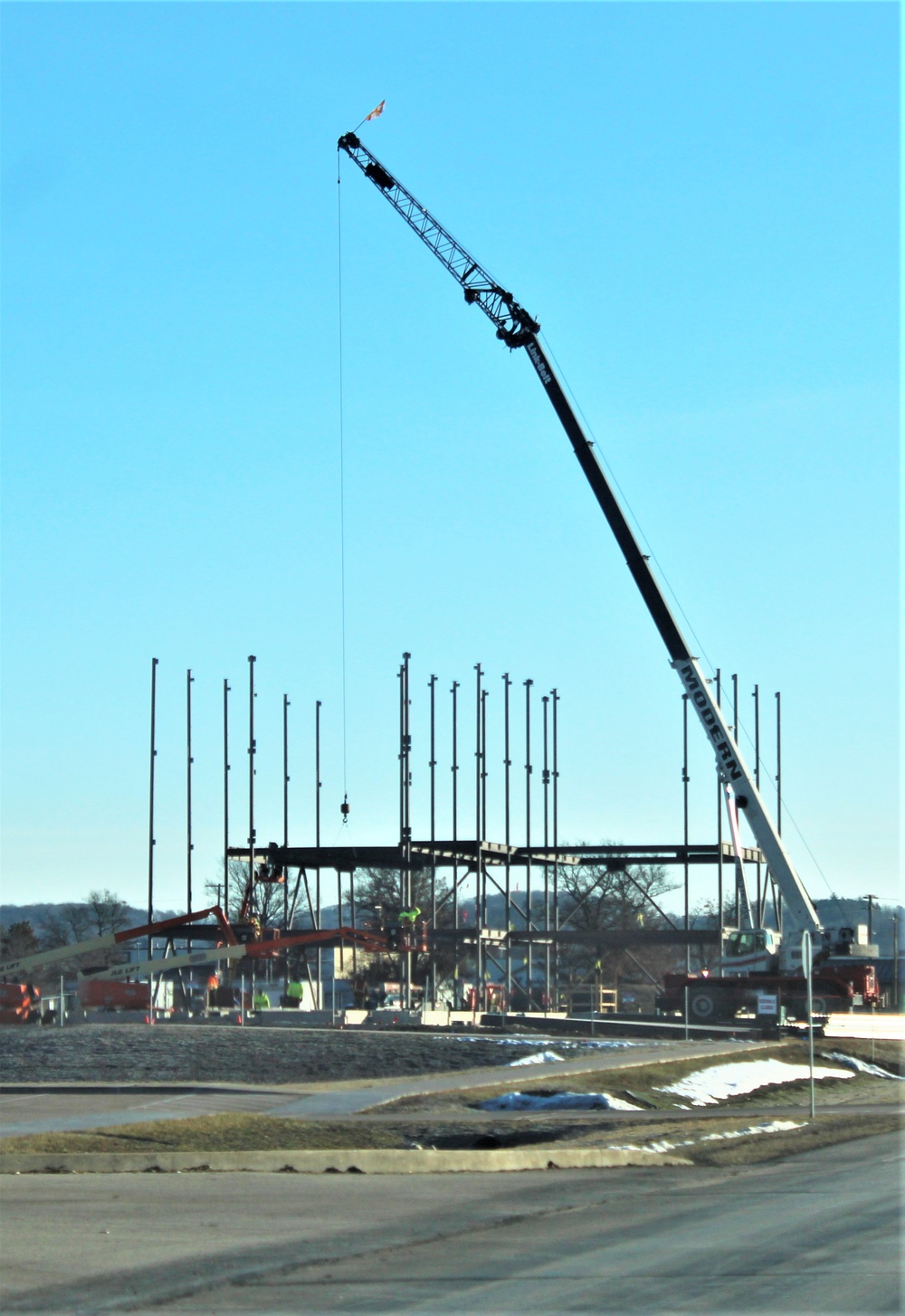 Steel framing underway on $28 million-plus transient training barracks project at Fort McCoy