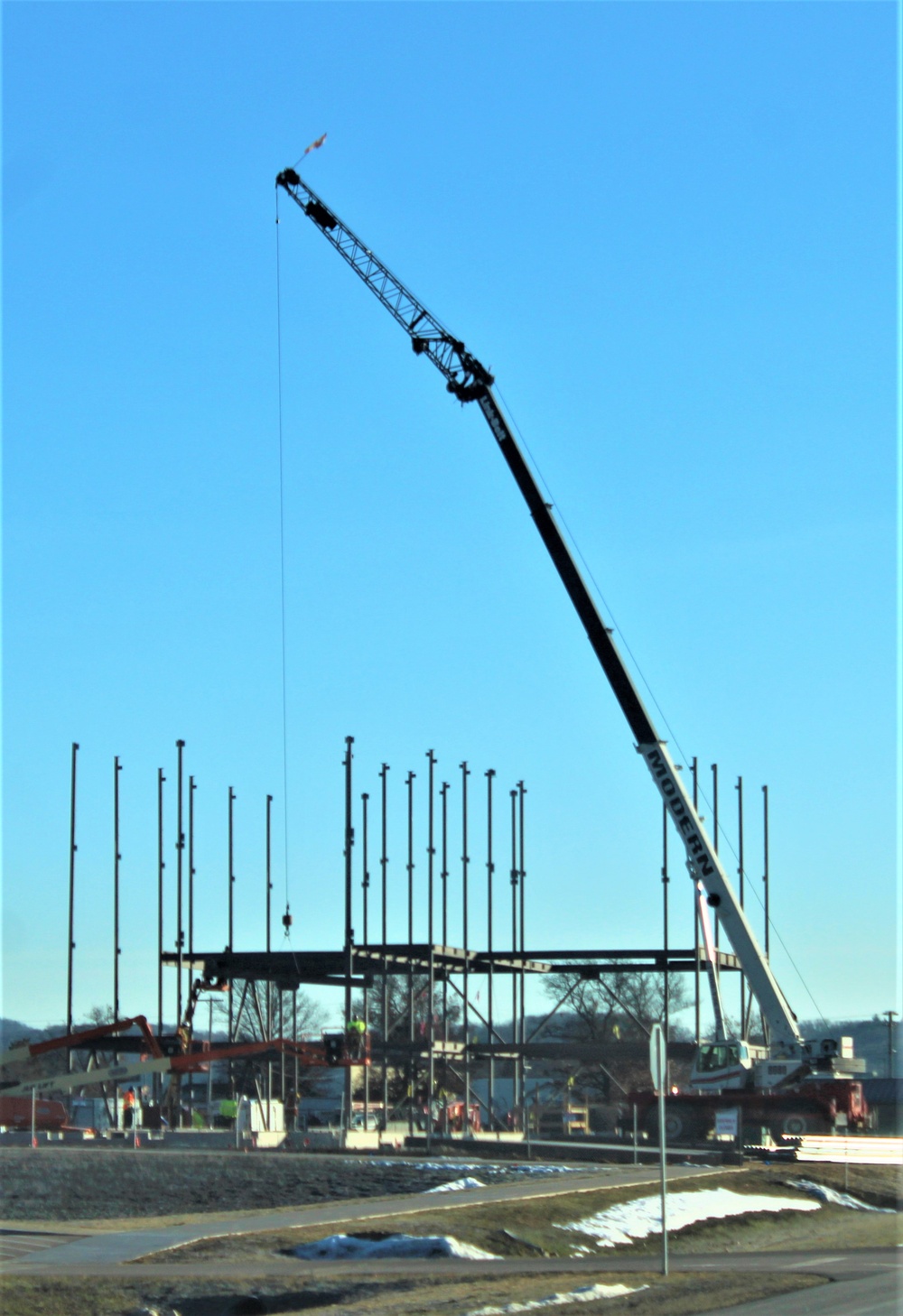Steel framing underway on $28 million-plus transient training barracks project at Fort McCoy