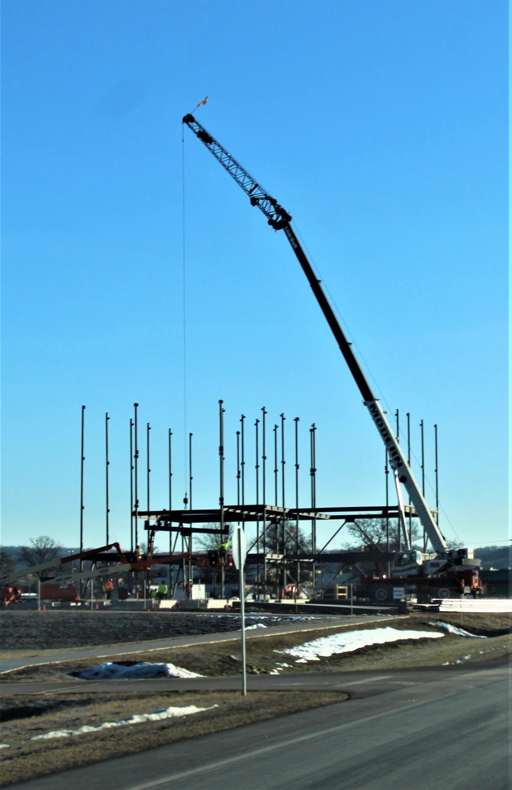 Steel framing underway on $28 million-plus transient training barracks project at Fort McCoy