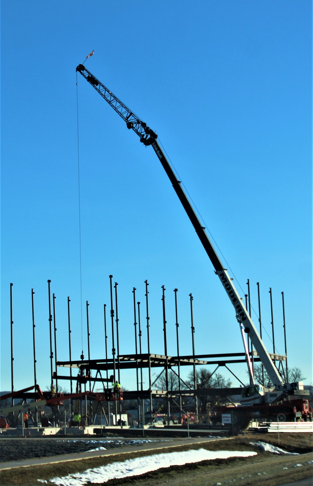 Steel framing underway on $28 million-plus transient training barracks project at Fort McCoy
