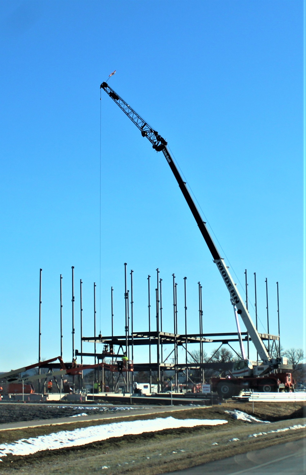Steel framing underway on $28 million-plus transient training barracks project at Fort McCoy