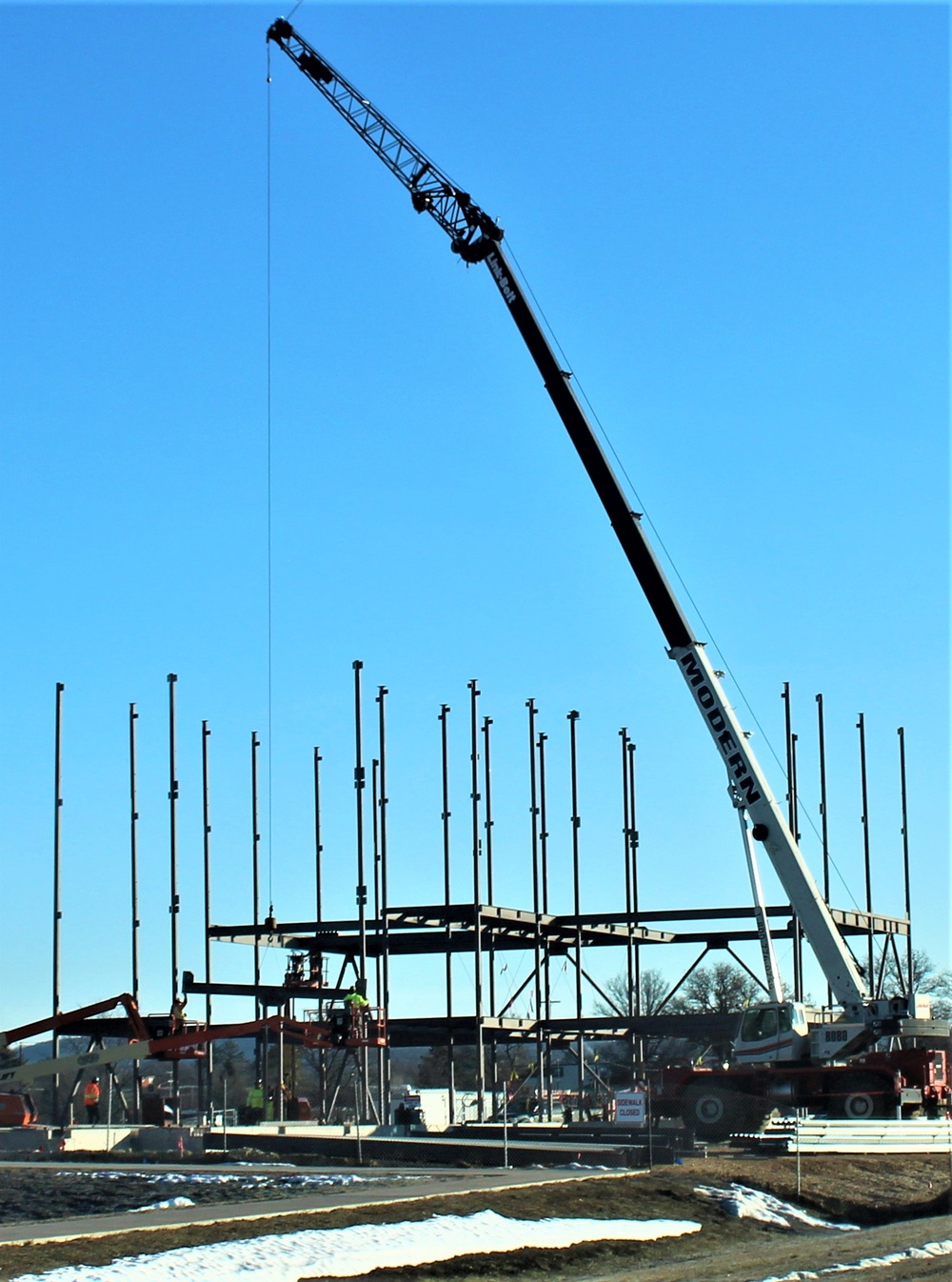 Steel framing underway on $28 million-plus transient training barracks project at Fort McCoy
