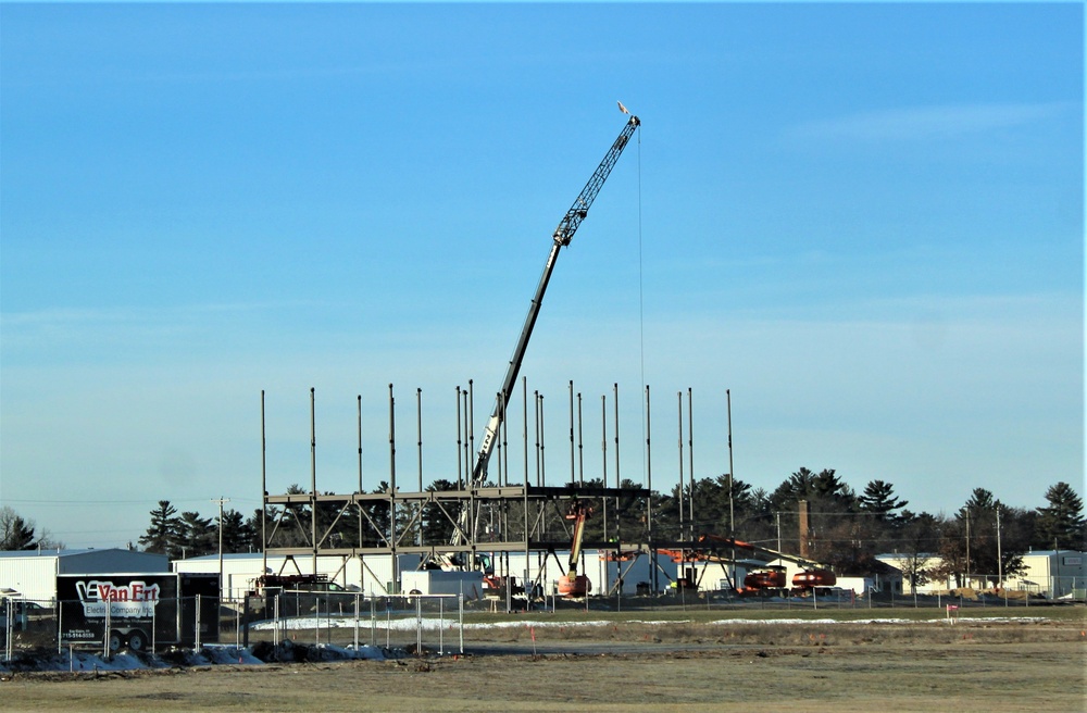 Steel framing underway on $28 million-plus transient training barracks project at Fort McCoy