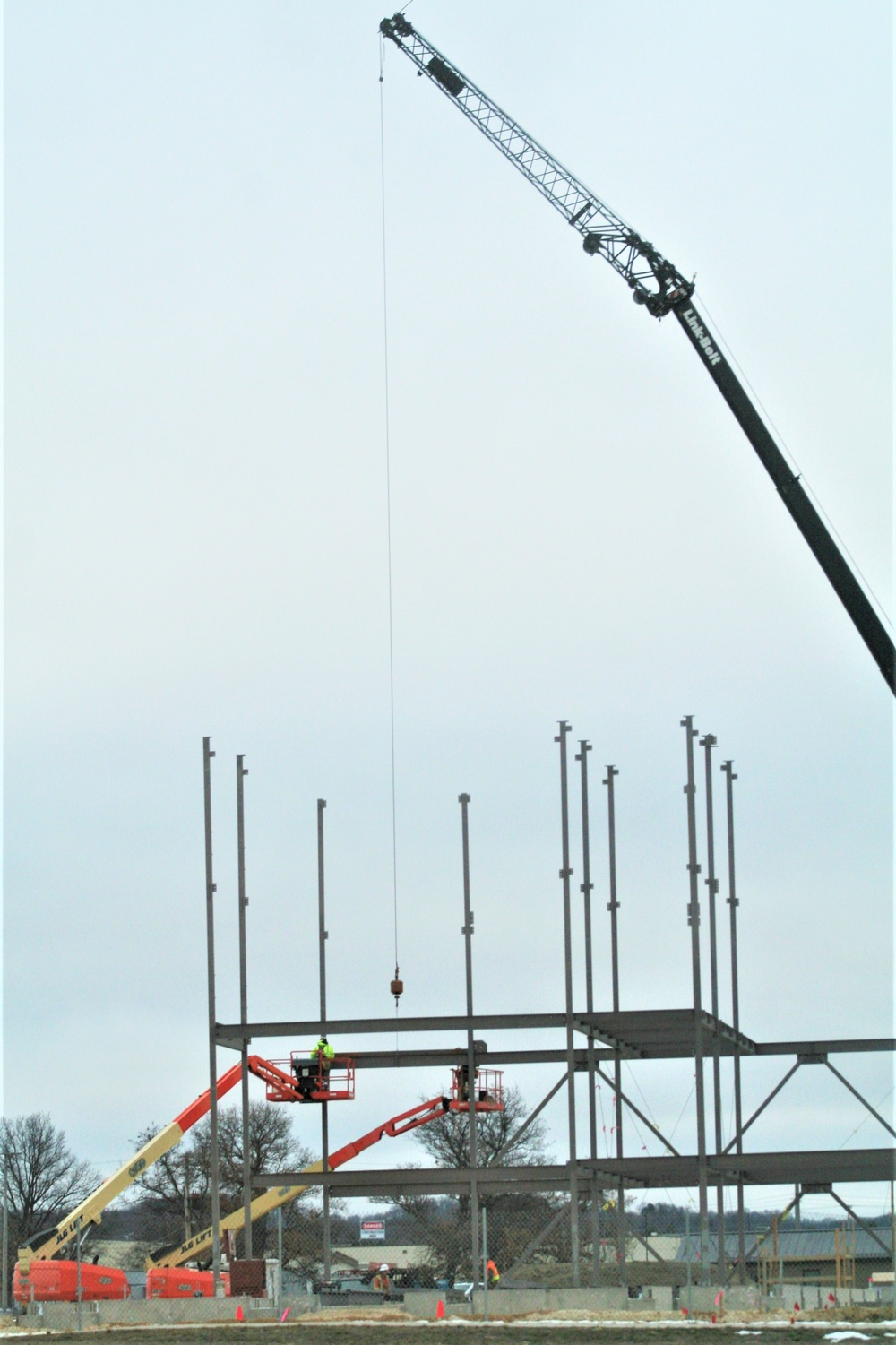Steel framing underway on $28 million-plus transient training barracks project at Fort McCoy