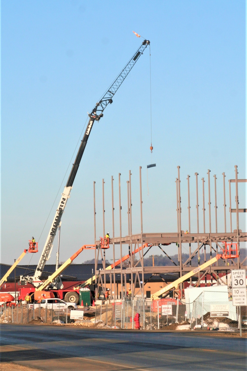 Steel framing underway on $28 million-plus transient training barracks project at Fort McCoy
