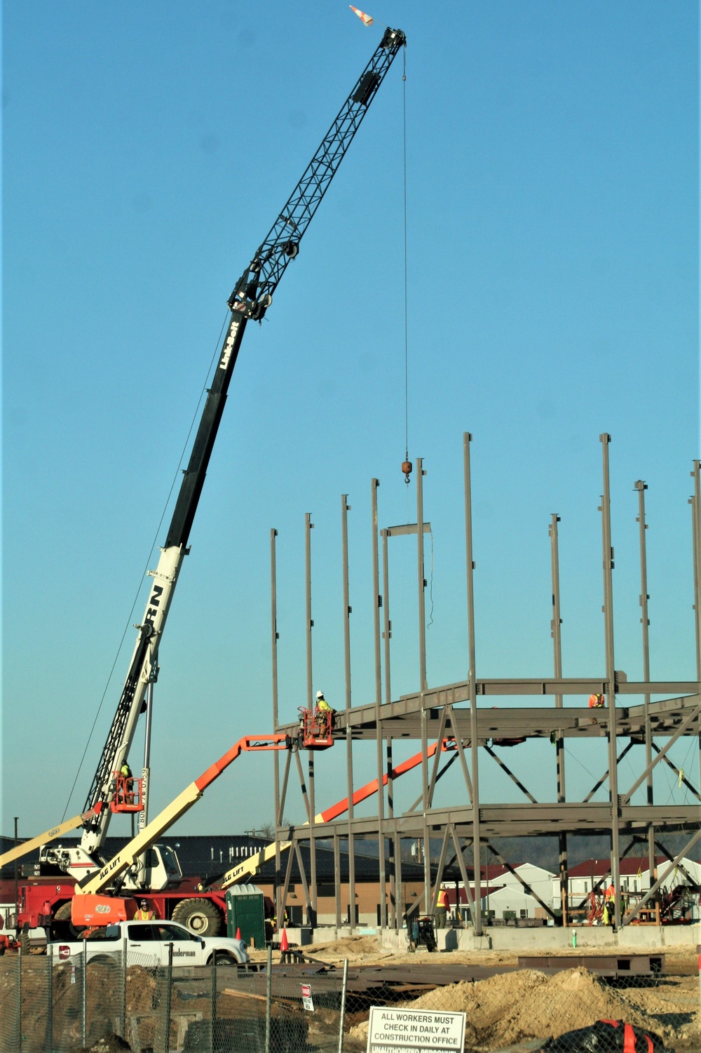 Steel framing underway on $28 million-plus transient training barracks project at Fort McCoy