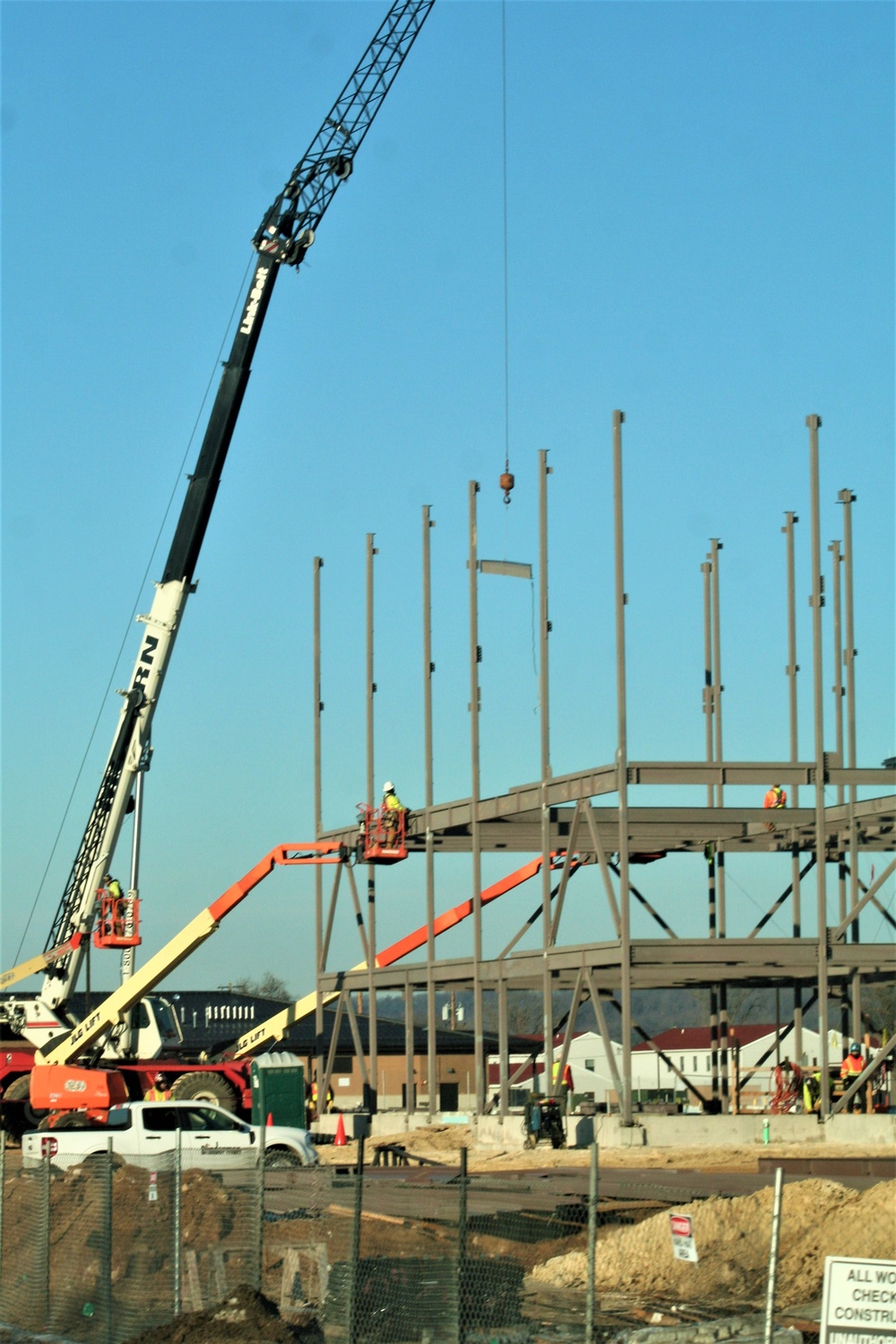 Steel framing underway on $28 million-plus transient training barracks project at Fort McCoy