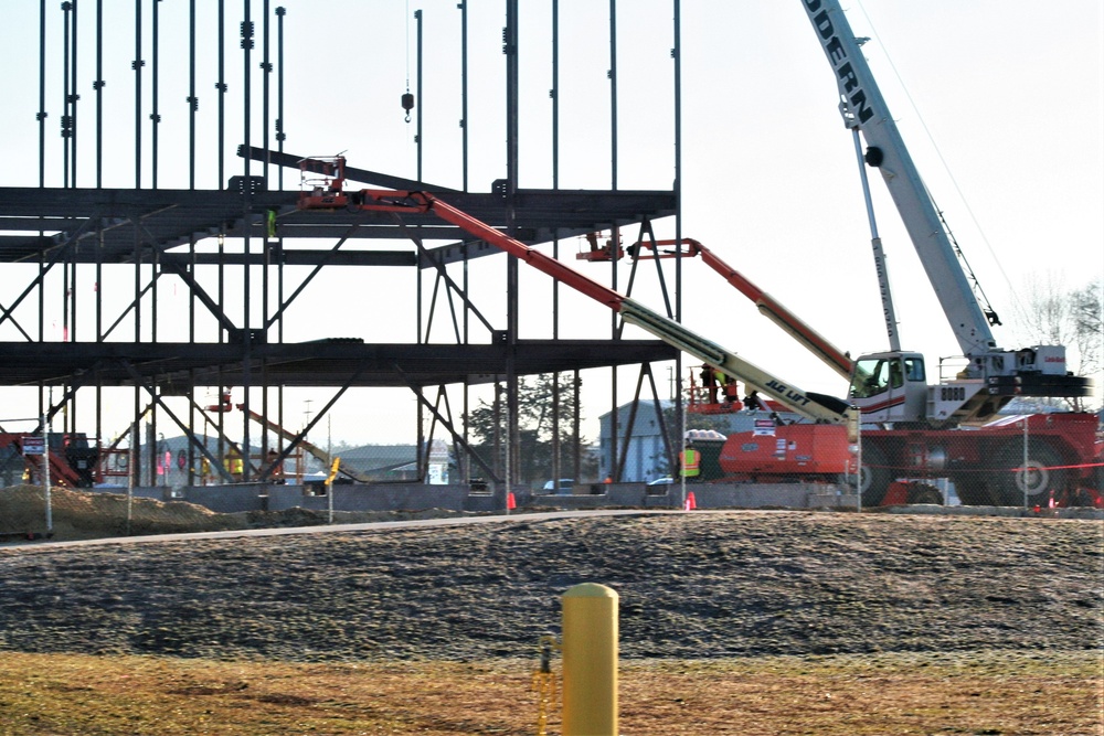Steel framing underway on $28 million-plus transient training barracks project at Fort McCoy