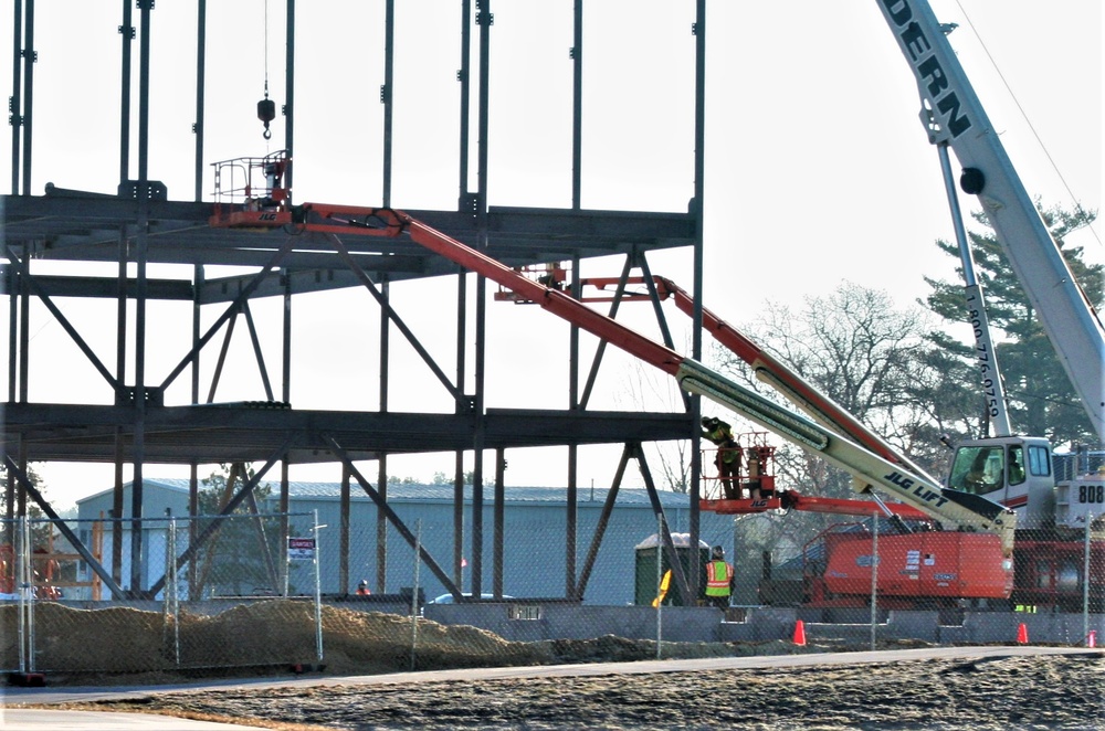 Steel framing underway on $28 million-plus transient training barracks project at Fort McCoy