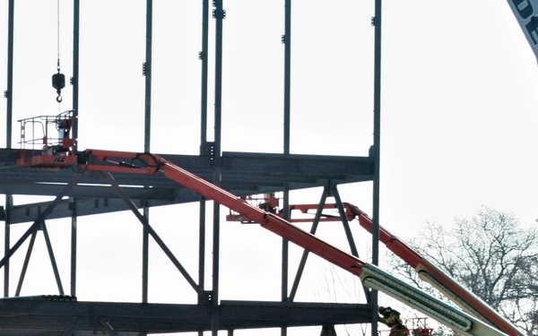 Steel framing underway on $28 million-plus transient training barracks project at Fort McCoy