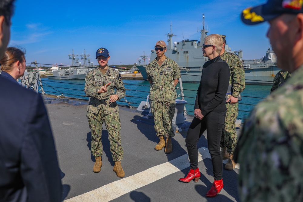 The Honorable Celeste Wallander, Assistant SECDEF for International Security Affairs Visit aboard USS Bulkeley (DDG 84)
