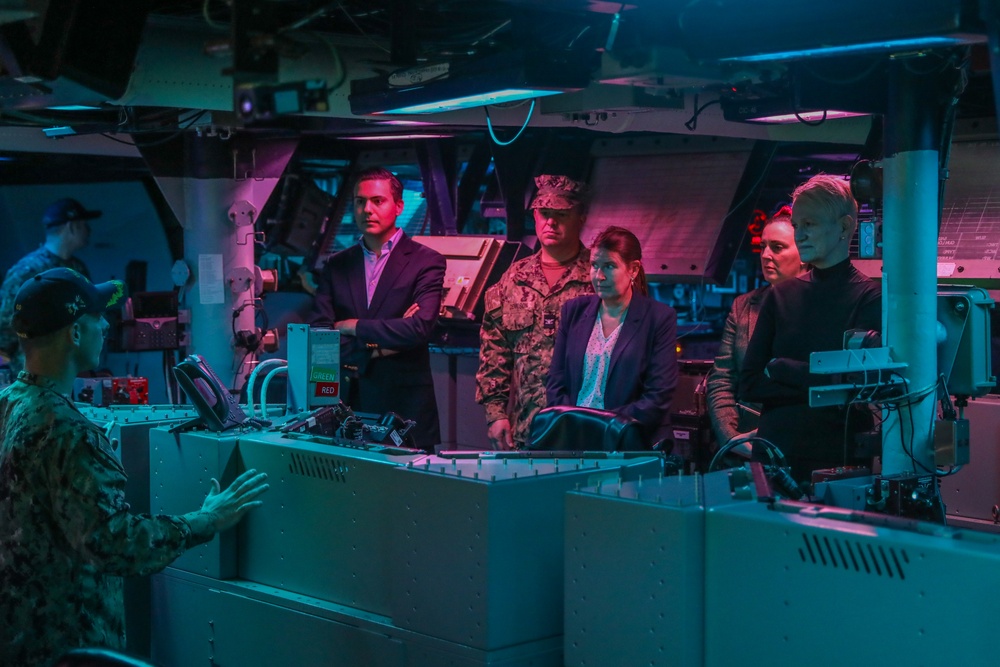 The Honorable Celeste Wallander, Assistant SECDEF for International Security Affairs Visit aboard USS Bulkeley (DDG 84)
