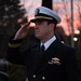 Lt. Joe Cardona Salutes During Evening Colors