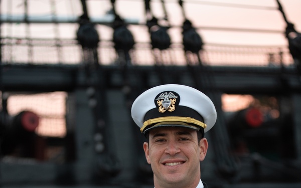 Patriot Player/Naval Officer Poses For A Portrait