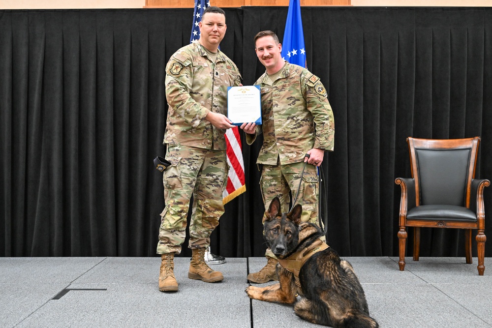 Eight-year-old MWD honorably retired at Hill AFB