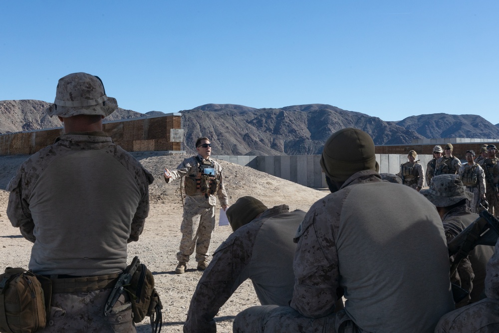 Marines with 1/4 conduct training on breaching and clearing urban terrain while participating in SLTE 2-24