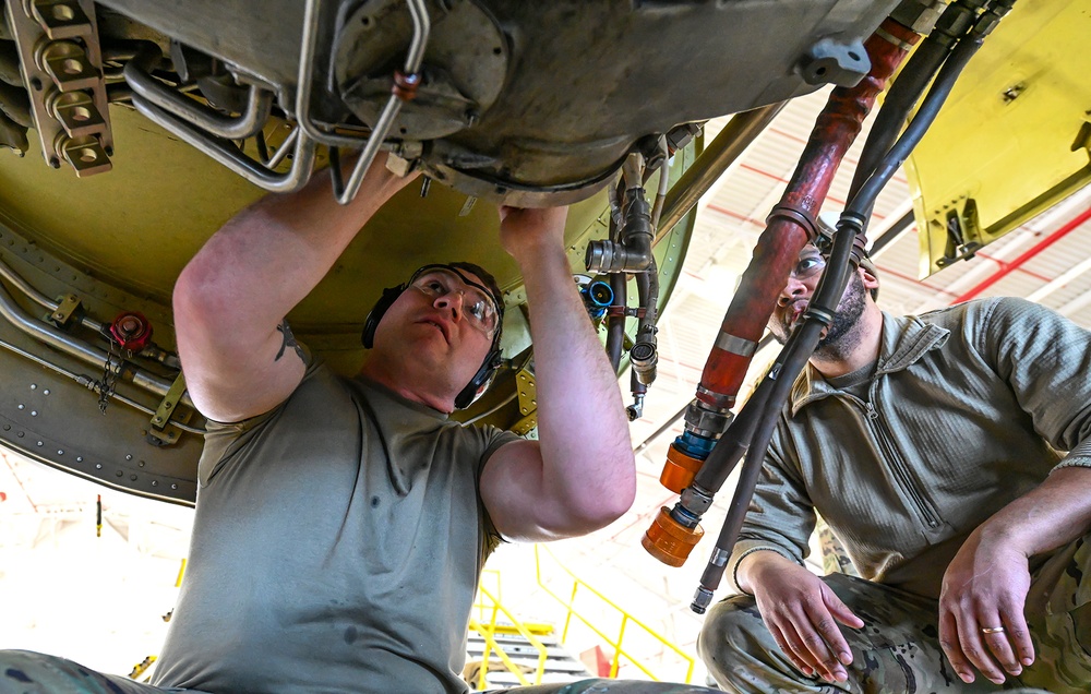 Airmen Install New Jet Engine at Selfridge Air National Guard Base