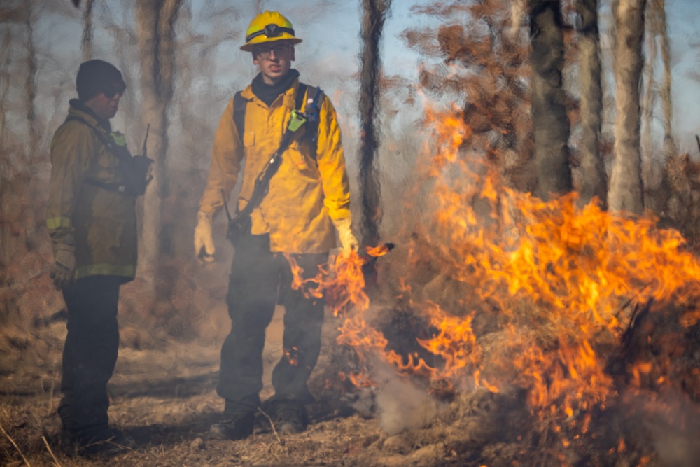 Quantico Firefighters Conduct Controlled Burn