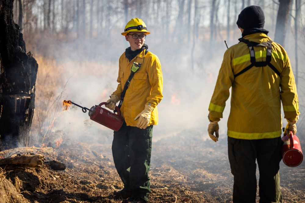 Quantico Firefighters Conduct Controlled Burn