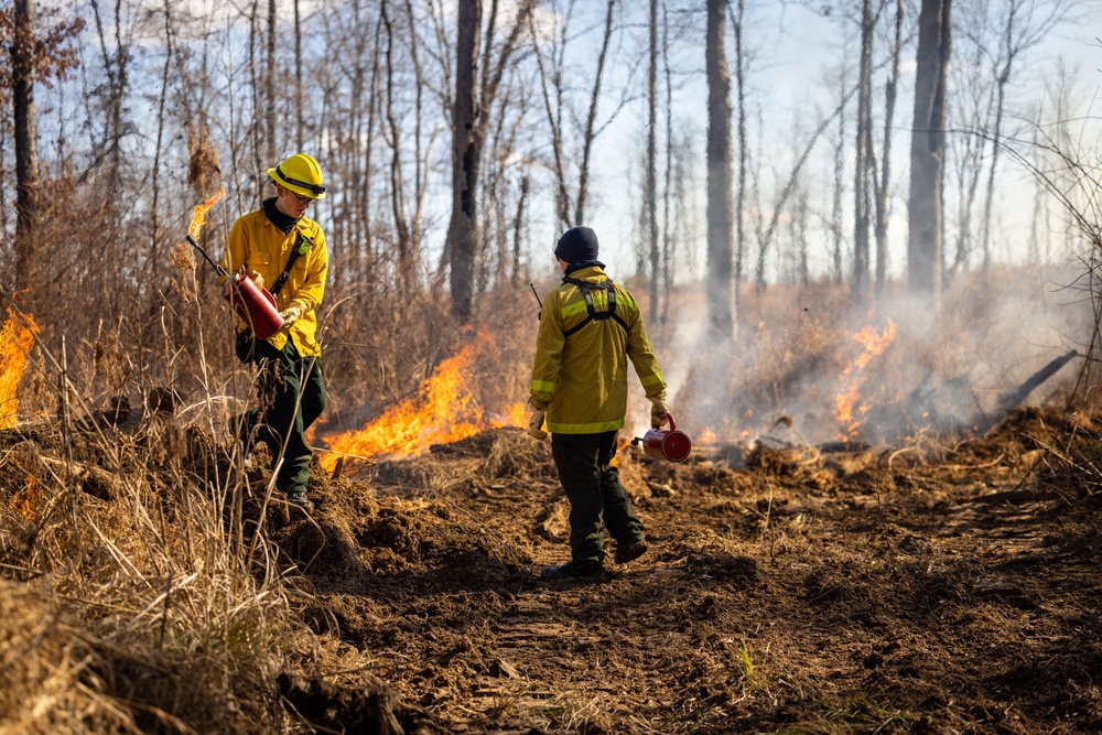Quantico Firefighters Conduct Controlled Burn