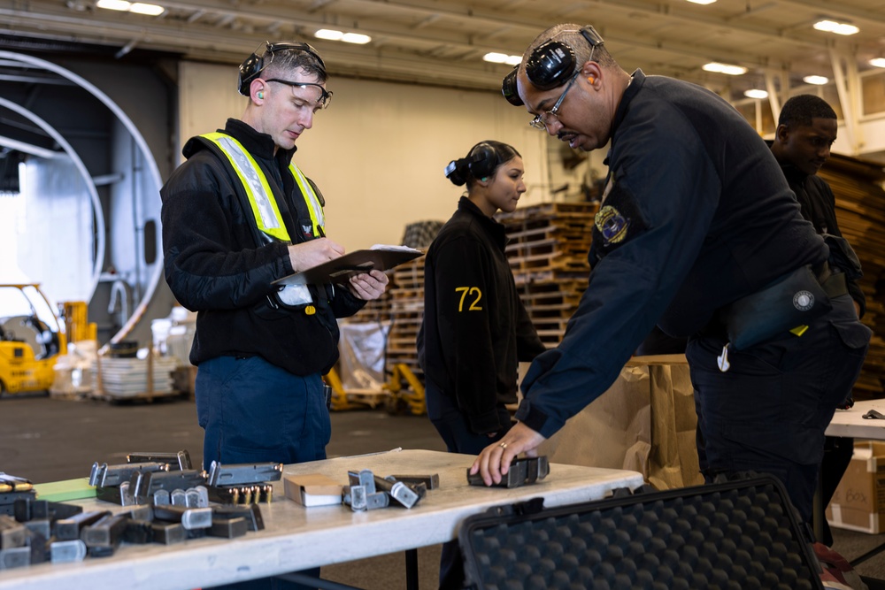 Abraham Lincoln conducts small arms live-fire exercise