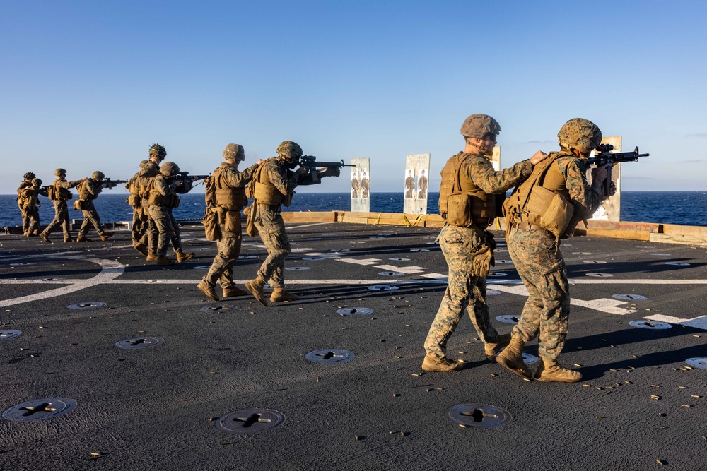 Sun's out, Guns out: Marines with the 26th MEU(SOC)’s Logistics Battalion Conduct Live-Fire Training