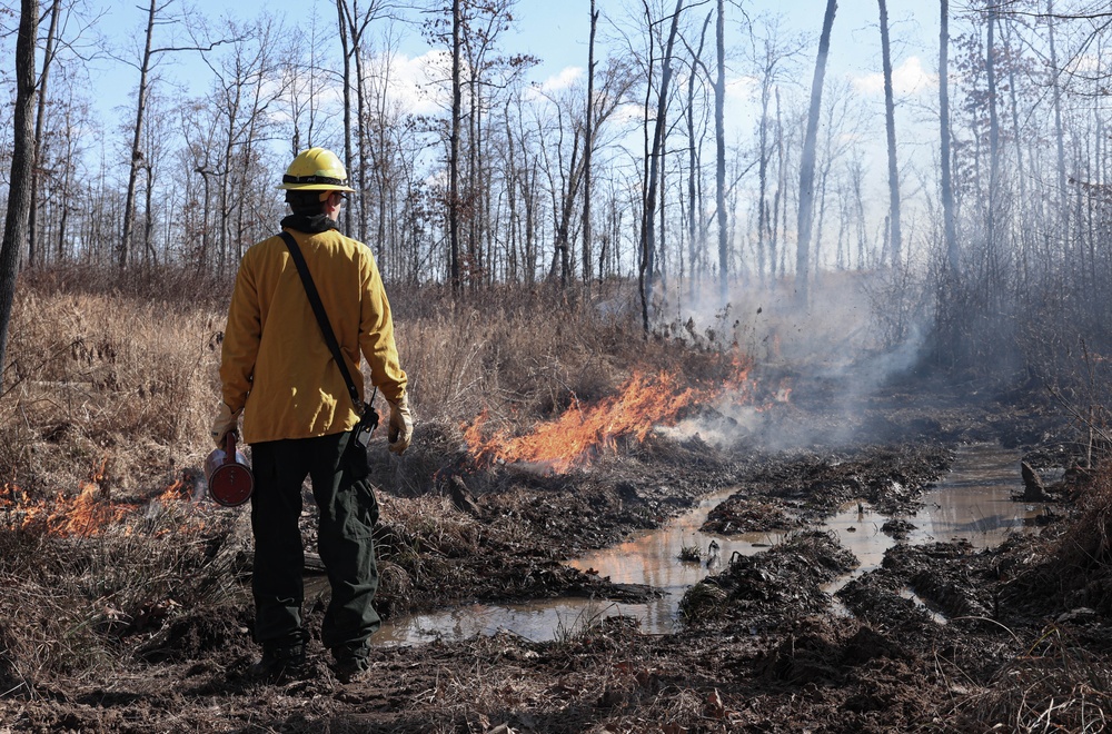 Quantico Firefighters Conduct Controlled Burn