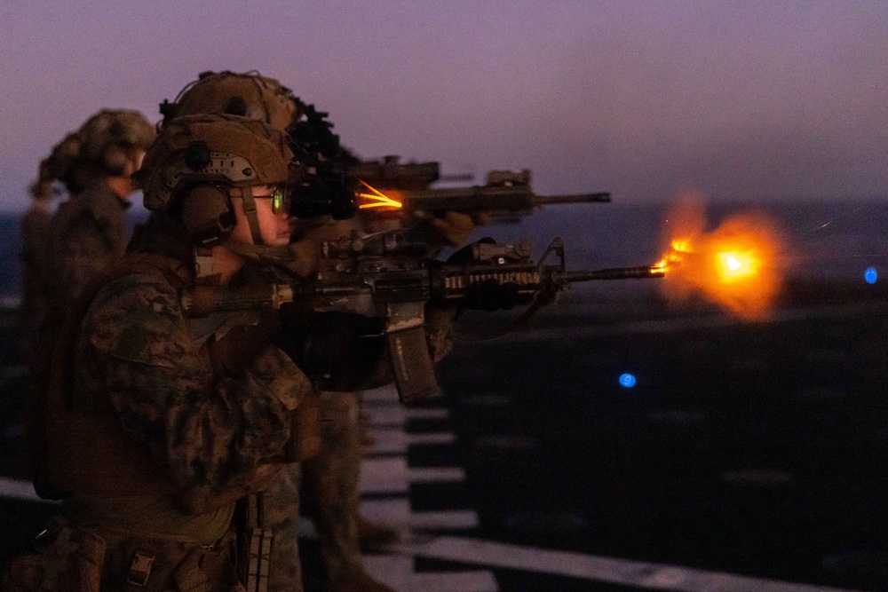 Day and Night: Marines with the 26th MEU(SOC)'s Ground Combat Element Conduct Night Range