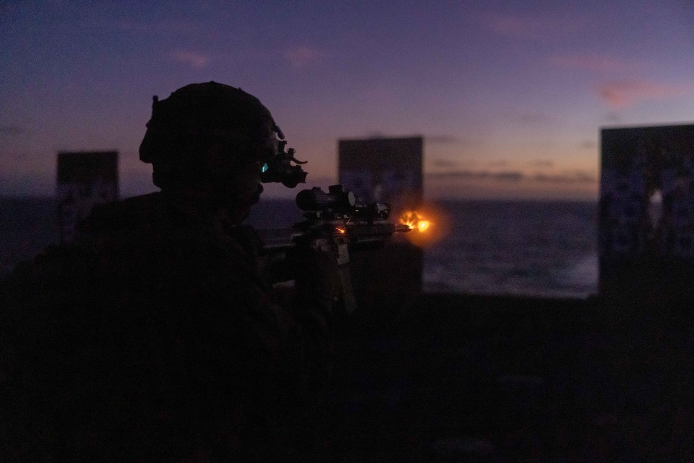 Day and Night: Marines with the 26th MEU(SOC)'s Ground Combat Element Conduct Night Range