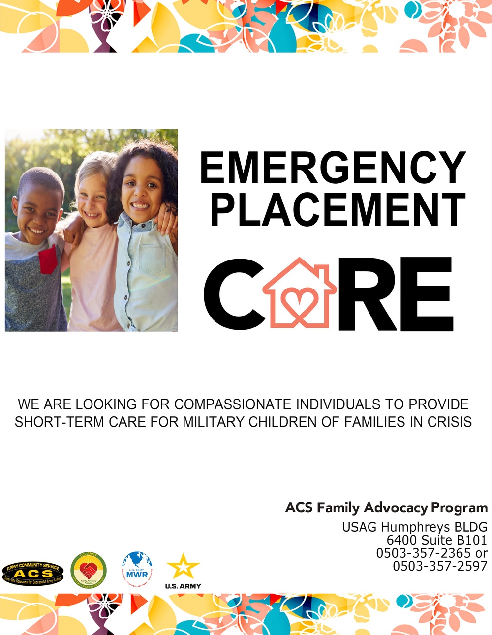 Emergency Placement Care program relaunches on Humphreys