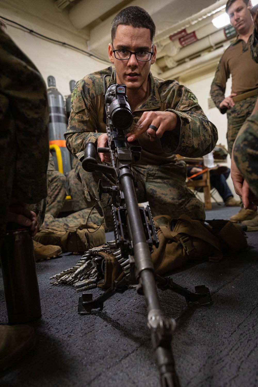Machine Gun sustainment aboard the USS Miguel Keith