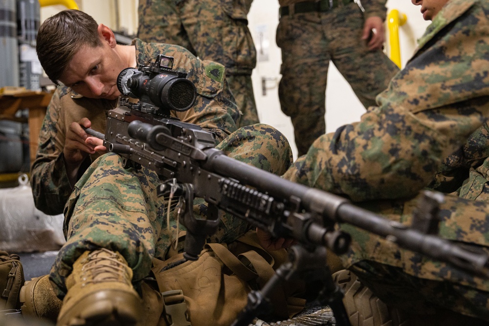 Machine Gun sustainment aboard the USS Miguel Keith