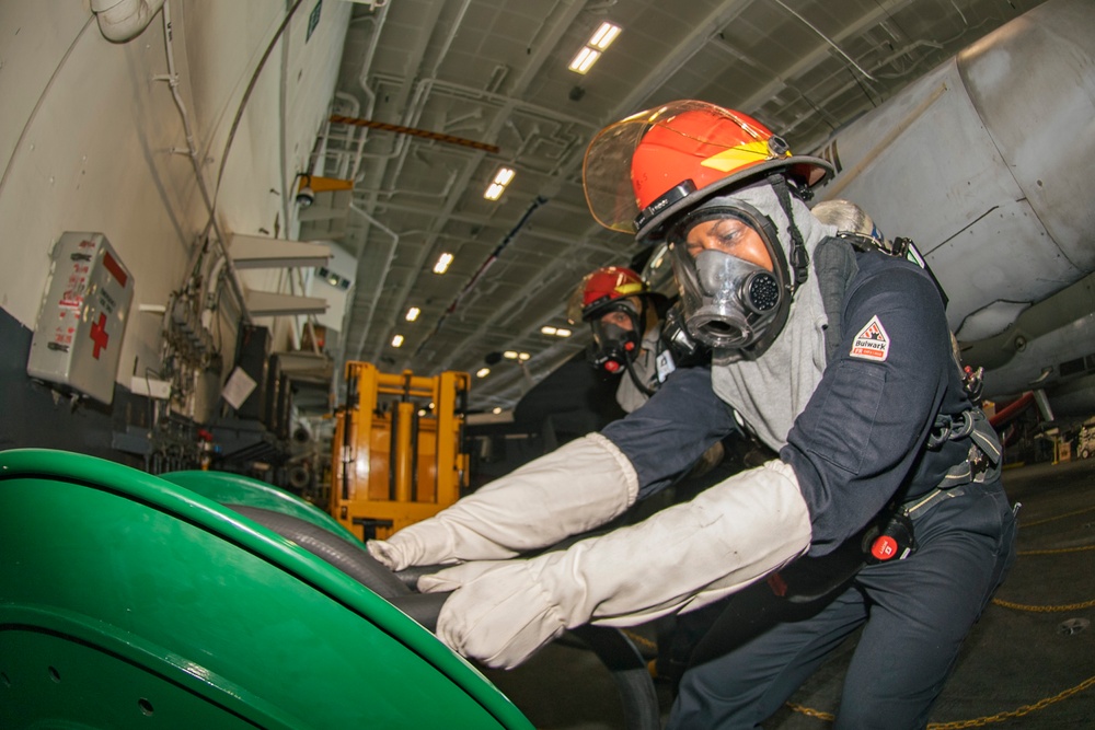 USS Carl Vinson (CVN 70) Sailors Conduct General Quarters Drill
