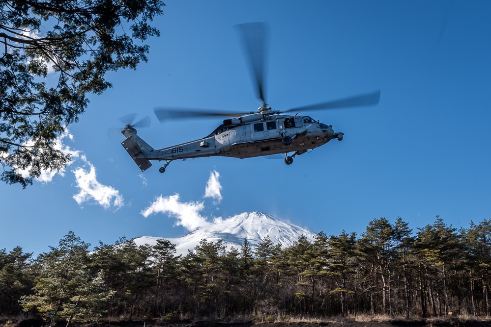 The Golden Falcons of HSC-12 Conduct Flight Operations