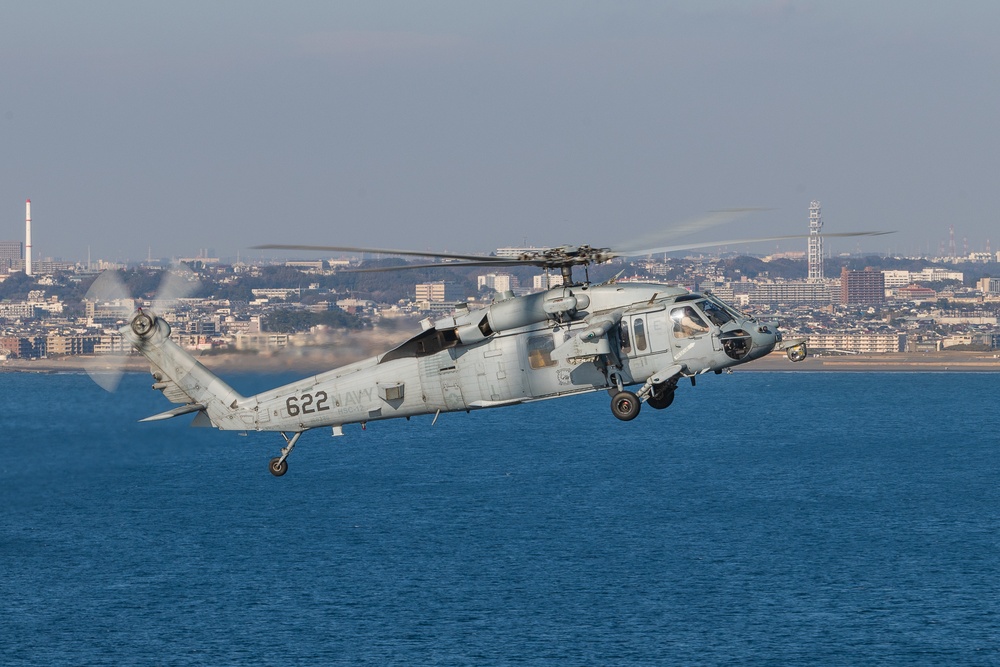 The Golden Falcons of HSC-12 Conduct Flight Operations