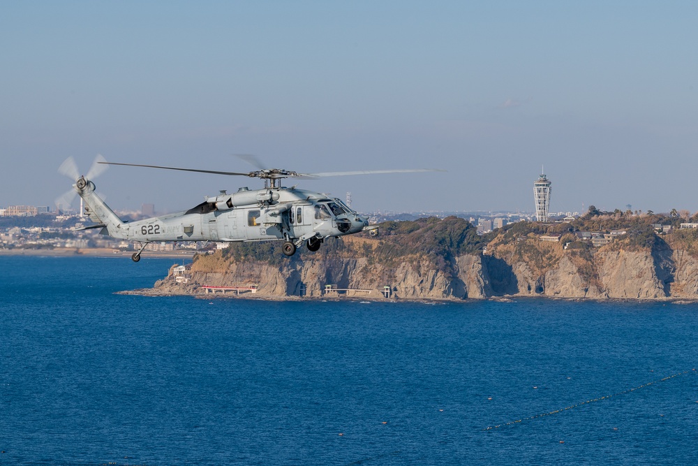 The Golden Falcons of HSC-12 Conduct Flight Operations