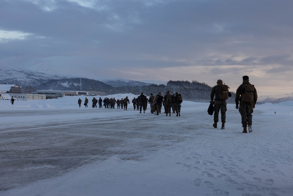 U.S. Marines with 2nd Marine Aircraft Wing arrive in Norway for Exercise Nordic Response 24