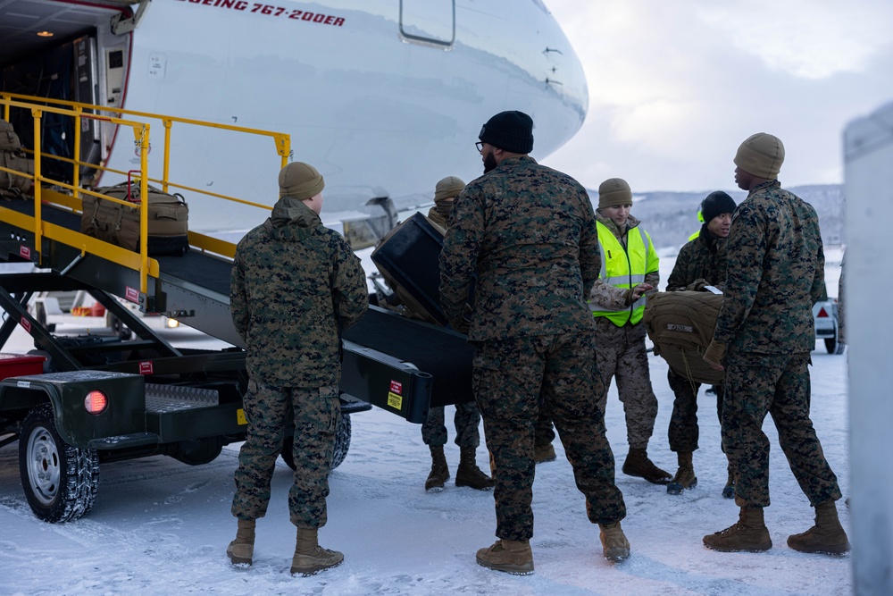 U.S. Marines with 2nd Marine Aircraft Wing arrive in Norway for Exercise Nordic Response 24