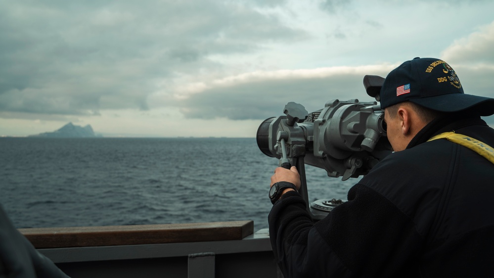 USS Delbert D. Black Transits the Strait of Gibraltar