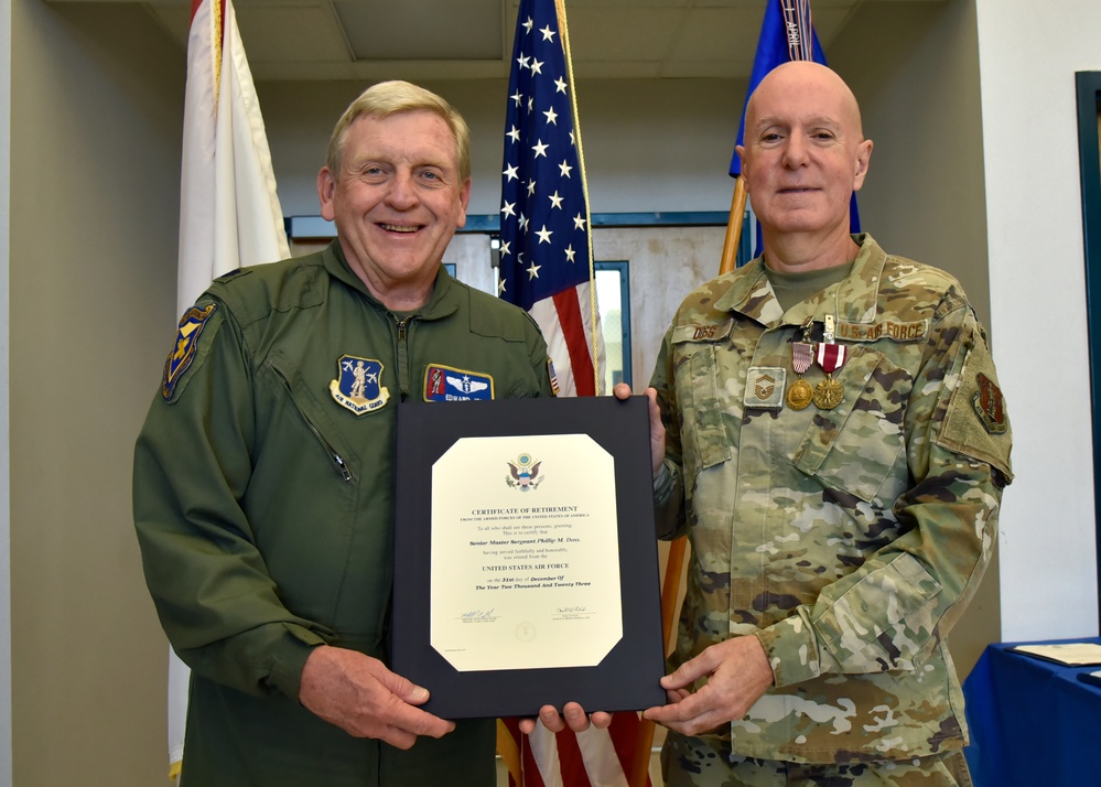 SMSgt Phillip Doss retires from 117 ARW after 39 years of military service