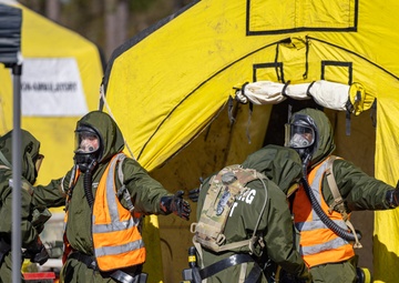 Photo of Georgia Air National Guard and Army National Guard members during the Homeland Response Force External Evaluation