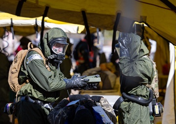 Photo of Georgia Air National Guard and Army National Guard members during the Homeland Response Force External Evaluation