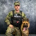 Military Working Dog Hanes and his handler, Master-at-Arms 2nd Class Jonathan Weaver