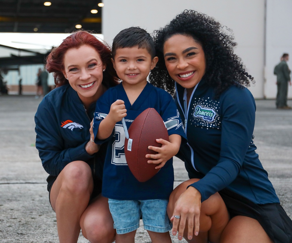 NFL Cheerleaders Touchdown in MCBH: Marines and Family Excited for NFL Pro Blitz Tour 2024