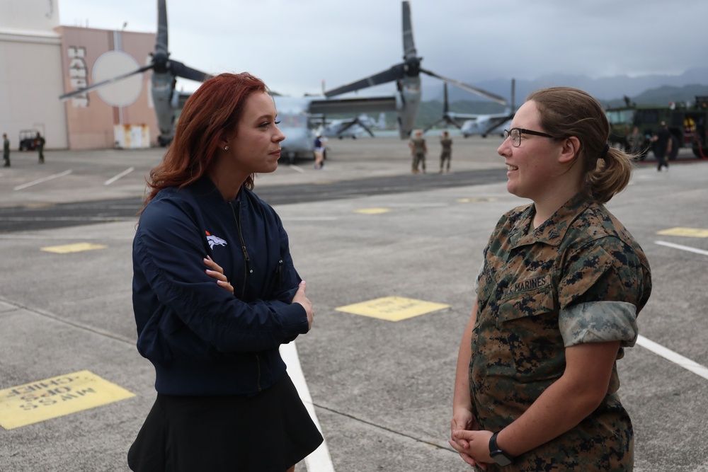 NFL Cheerleaders Touchdown in MCBH: Marines and Family Excited for NFL Pro Blitz Tour 2024