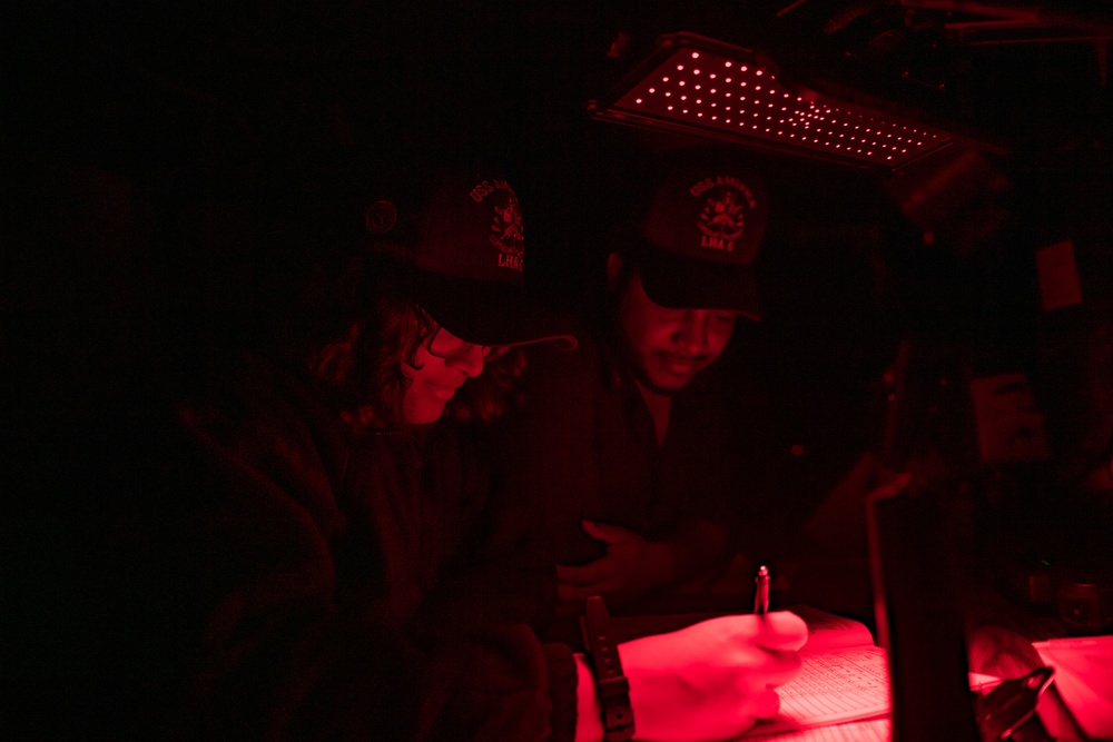 USS America Conducts Routine Operations at Night